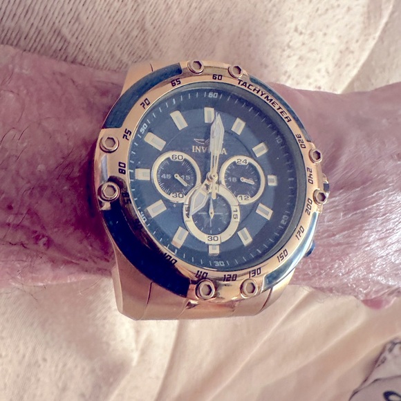 Invicta Men's Watch 50mm SPEEDWAY SCUBA Quartz Chrono Sapphire Blue Gold SS - Picture 6 of 11